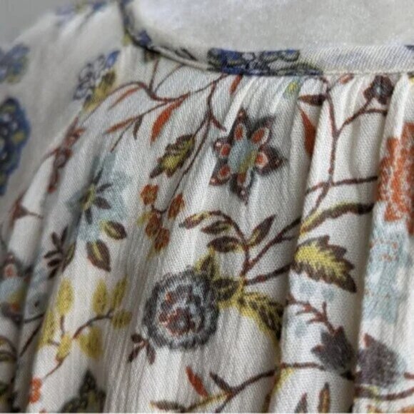 Free People Lucky Loosey Floral Peasant Boho Cottagecore Babydoll Dress - Picture 8 of 10